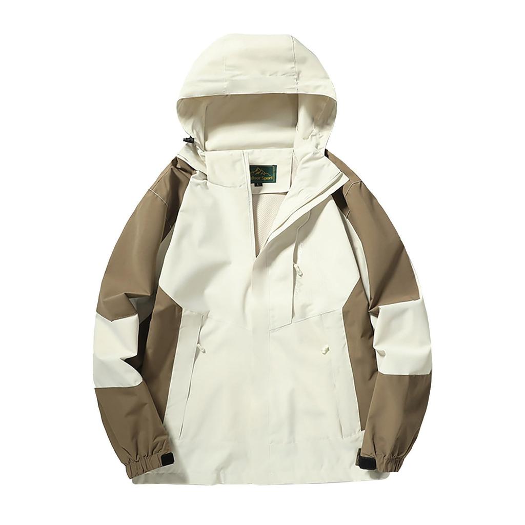 Men's Casual Sports Jacket Waterproof Lightweight Hooded  Hiking Golf Raincoats With  Pockets