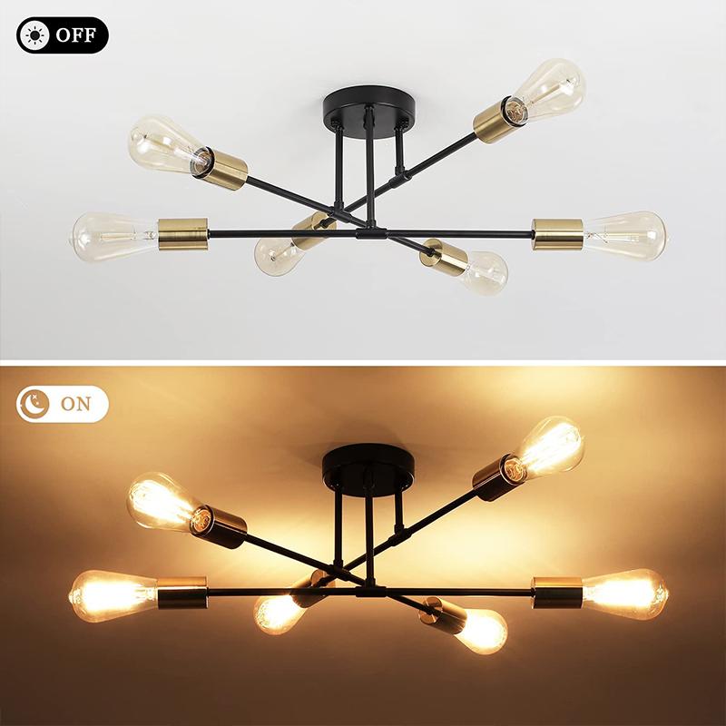Retro Led Chandelier Black/Gold Modern Ceiling Lamp E27 Ceiling Chandelier Light Romantic Hanging Pendant Lamp Dining Room Decor
