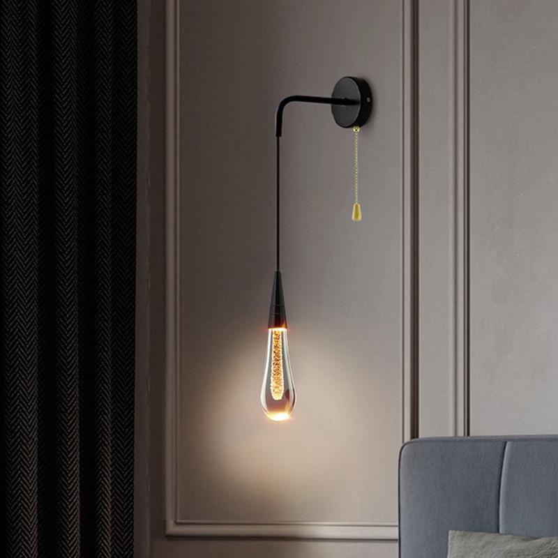 Elegant Brass Crystal Wall Lamp for Bedroom, Living Room, Staircase, or Corridor