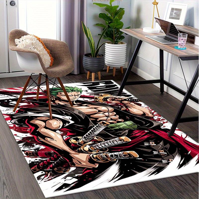 1pc Zoro,One Piece,Swordsman Office Carpet Soft Polyester Entrance Carpet Washable Non slip Machine