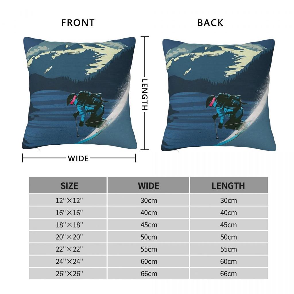Revelstoke Mountain Resort Square Pillowcase Polyester Linen Velvet Printed Zip Decorative Pillow Case Home Cushion Cover