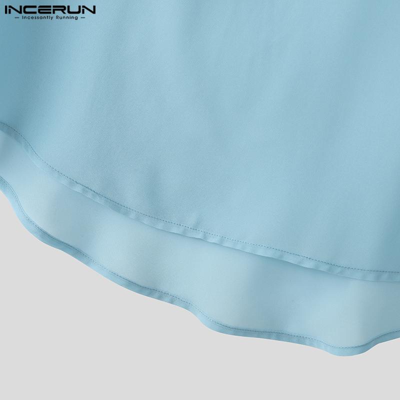 INCERUN Summer Men's Batwing Sleeve Semi-Sheer Chiffon Casual Oversized T-Shirts