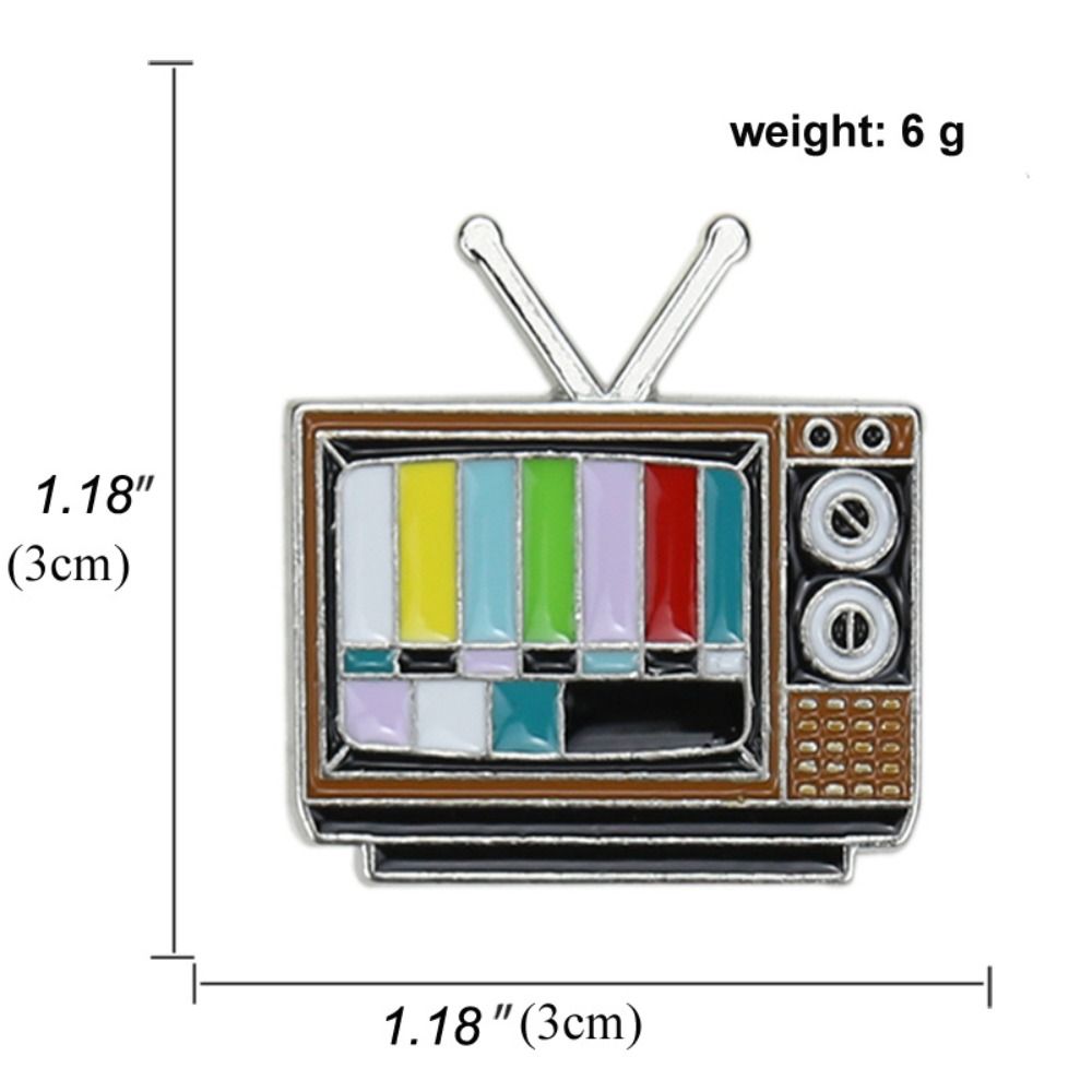 

No Signal Antenna TV Pins Retro Television Brooches Brooch Lapel Vintage TV Pin Friends A00581.