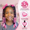 Kit di Perline Colorate per Capelli a Forma di Cuore d'Amore Decorazioni per Rastrellature e Treccine Ragazzi