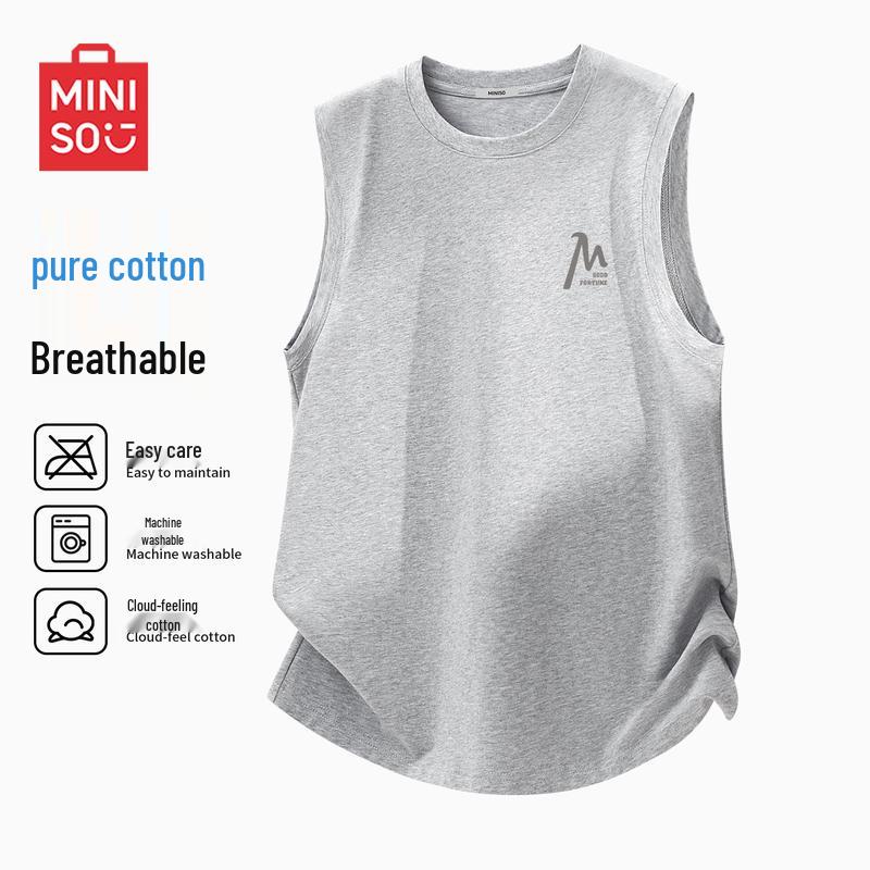 MINISO Men s Retro Loose Fit Cotton Vest 4XL
