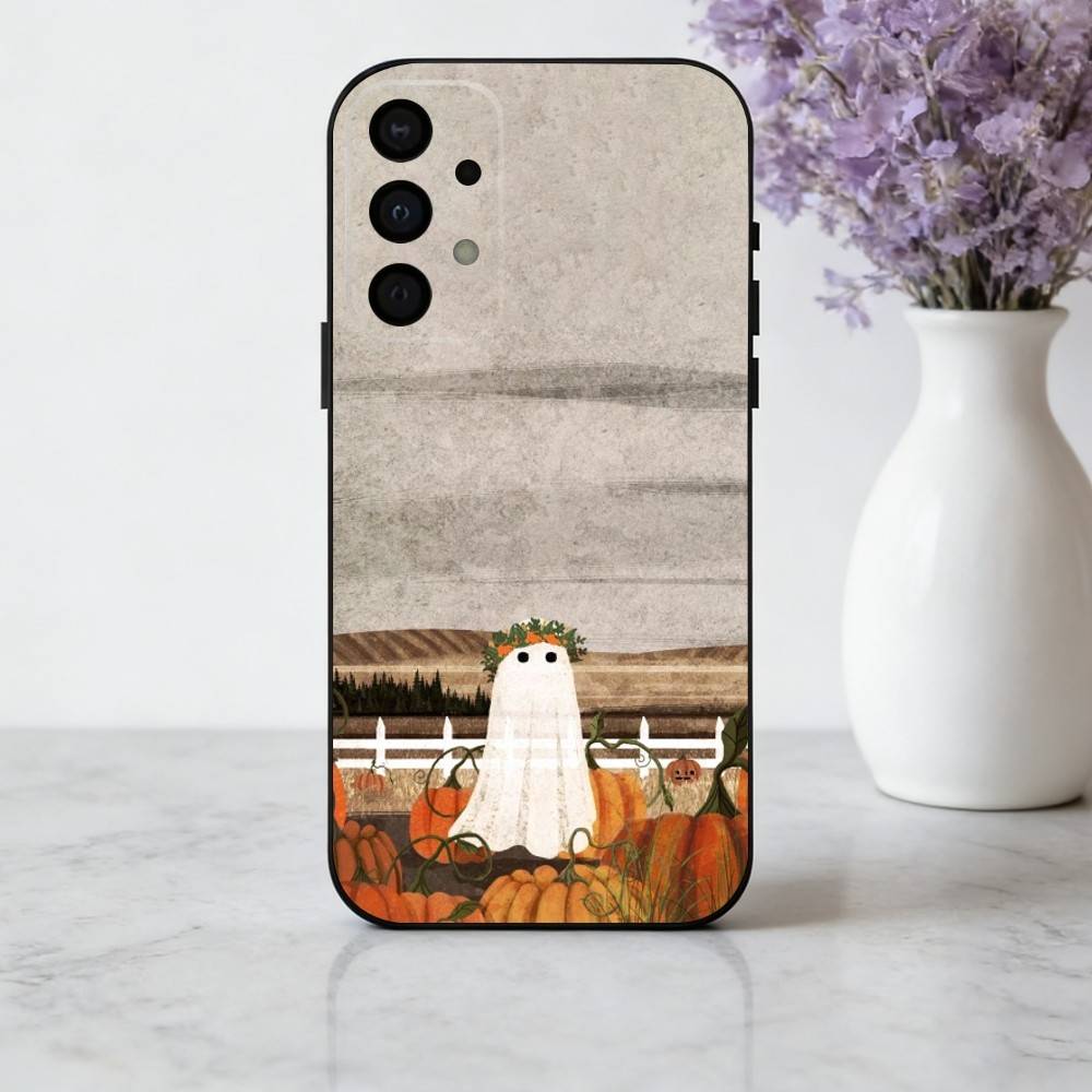

L-Little G-Ghost A-Art Phone Case For Samsung Galaxy A73,A72,A71,A70,A53,A52,A51,Soft Silicone Black Cover Samsung a22 5g