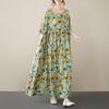 Short Sleeve Plus Size Cotton Vintage Floral New In Dresses for Women Casual Loose Long Summer Dress