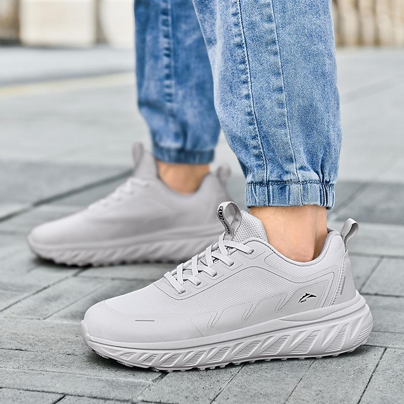 Wide Last Wide Head Mesh Spring And Autumn Sports Shoes Breathable Fly-Woven Running Sports Shoes Men'S Soft-Soled Travel Shoes