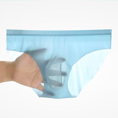 3d cuecas masculinas de seda gelo verão novo ultra-fino transparente sem costura sexy de secagem rápida na moda respirável roupa interior masculina