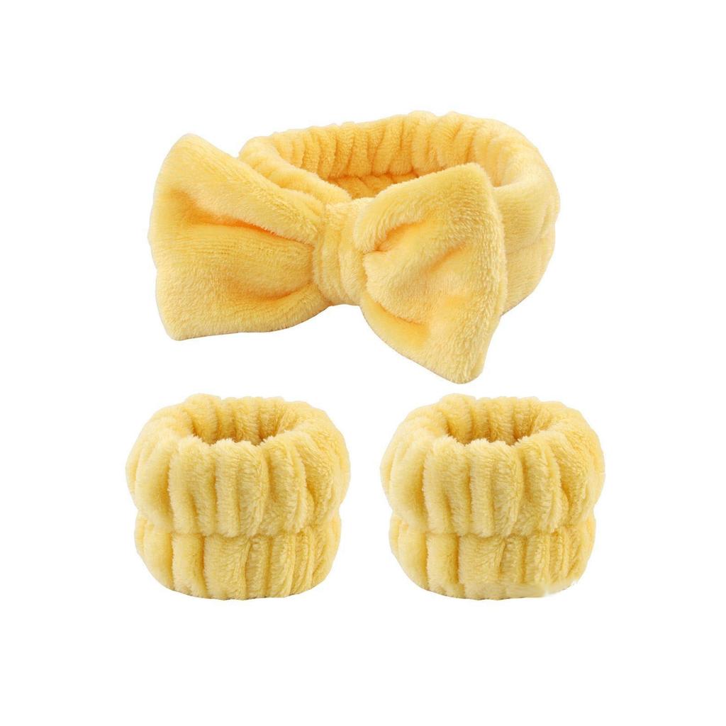 Spa Cosmetic Headband Bow Hair Band for Women Girls Makeup Washing Face Yoga Sports Fluffy Skincare Shower Head Wraps Elastic