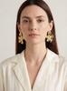 18K Gold Plated Floral Earrings - French Retro Style with Elegant Charm
