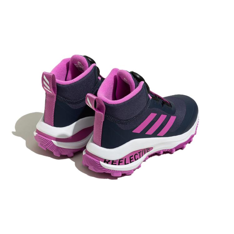Nye Adidas Fortarun Boa Atr K Sklisikre Demping Slitesterke Mid-Cut Løpesko for Barn Mørkeblå Fiolett Barn GZ2198