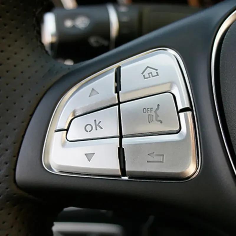 Bilrattknappskydd Dekaler Trim Passar För Mercedes Benz C W205 GLC X253 V-klass Vito W447 Biltillbehör