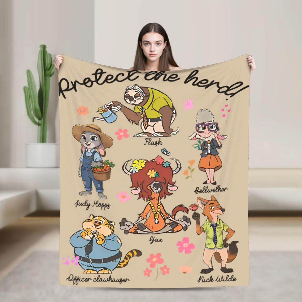 Zootopia Blanket Flannel Funny Warm Throw Blankets for Coverlet Winter