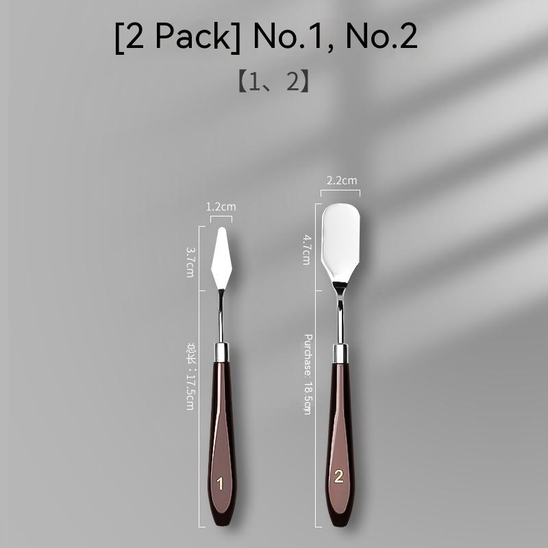 Art Spatula Set Soft Paint Oil Painting Wooden Handle Palette Knife Set Gouache Painting Spatula Stainless Steel Scraper Tool