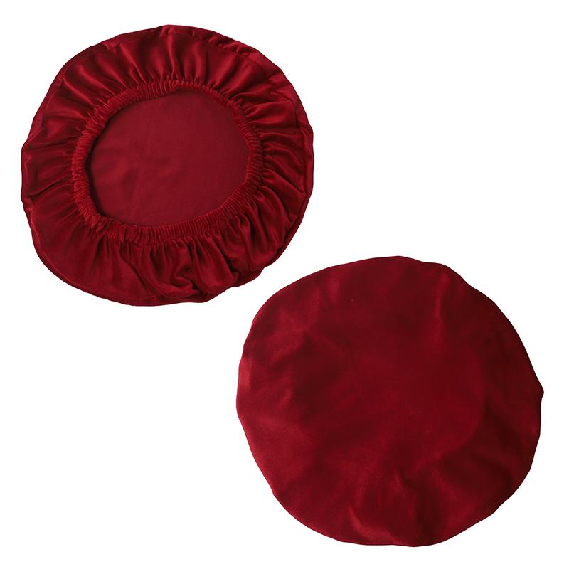 1PC Elastic Machine Washable Stool Cover Office Decor Drawstring Closure Classic Flannel Bedroom Velvet Stretch Living Room Home