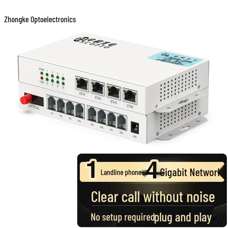 Zhongke Optoelectronics PCM Voice Phone to Fiber Optic Transceiver FC Interface