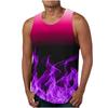 Summer Round Neck 3D Flame Printed Top Fashionable Casual Sleeveless Men's Tank Tops