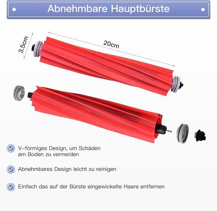 Accessoires de Rechange pour Roborock S7T7ST7S puls G10, 1 Brosse Principale,4Brosses Latérales, 2Filtres HEPA,Chiffons Serpillière