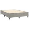 Lit avec matelas - Maison Exclusive - 140x190cm - Velours gris clair - Tête de lit réglable
