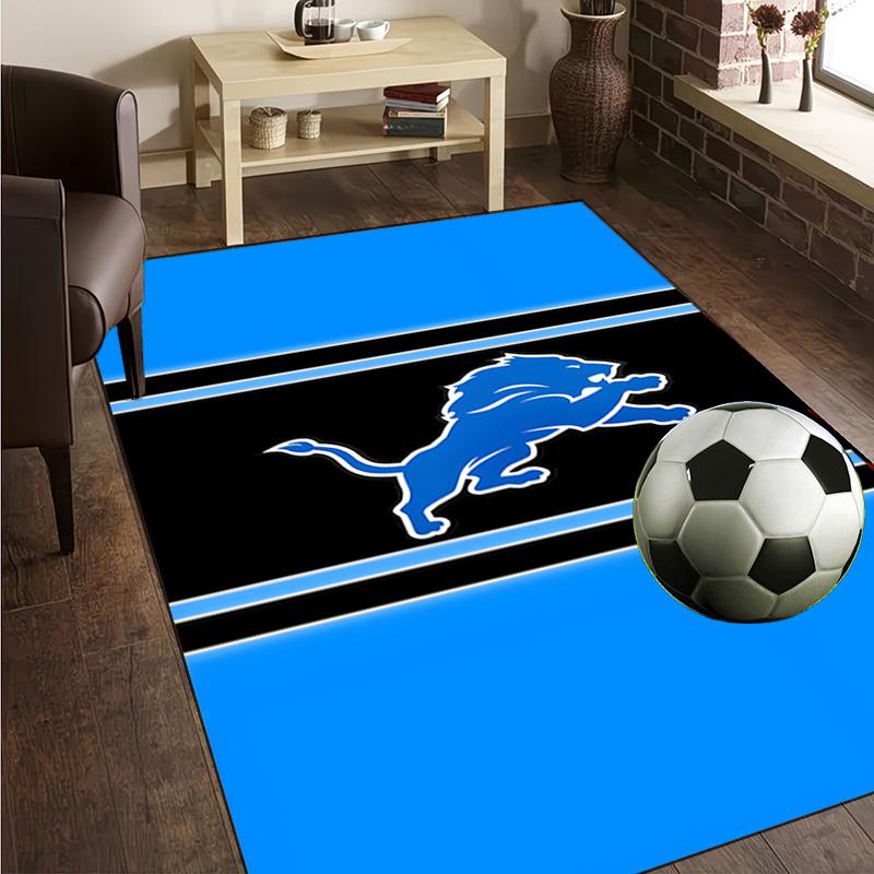 Lions Team Rug Office Carpet Non-Slip Mat, Chair Rug Floor Covering for Gaming, Bedroom, Living Room , Home Decor Christmas Gift
