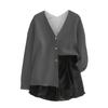 Women's V Neck Top Printing Thickened Plush Cashmere Warm Long Top