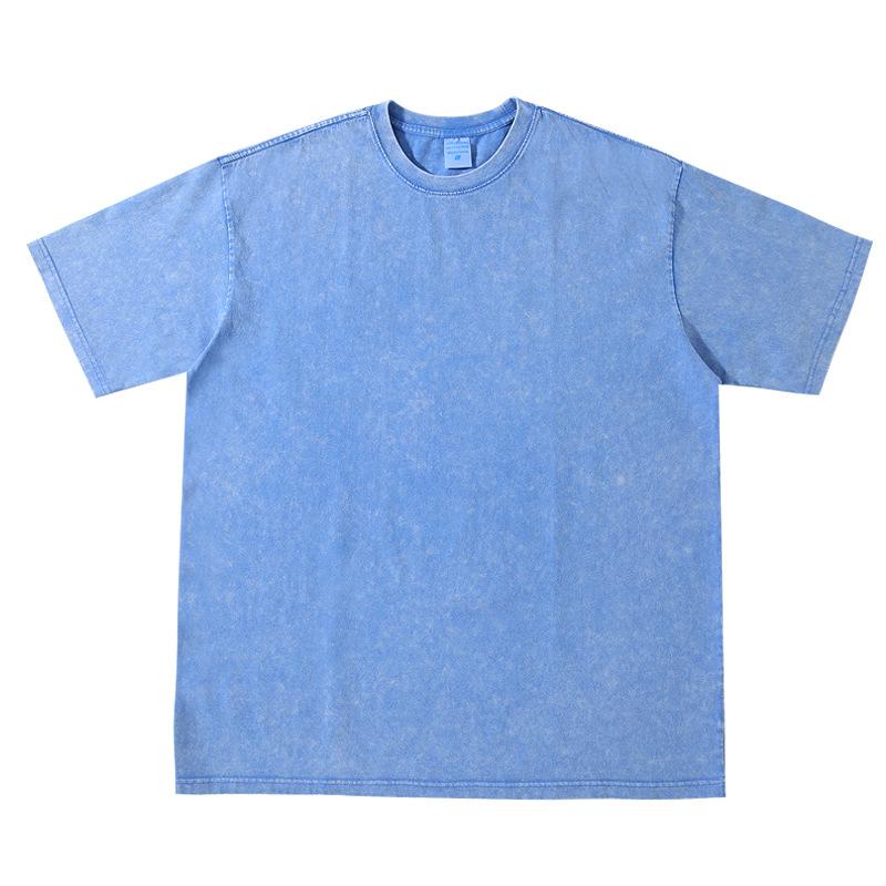 Hell Vinatge Washed Blank Tshirts Men Women Loose Cotton Short Sleeve Hip-hop Street T-shirts Top Tee Star