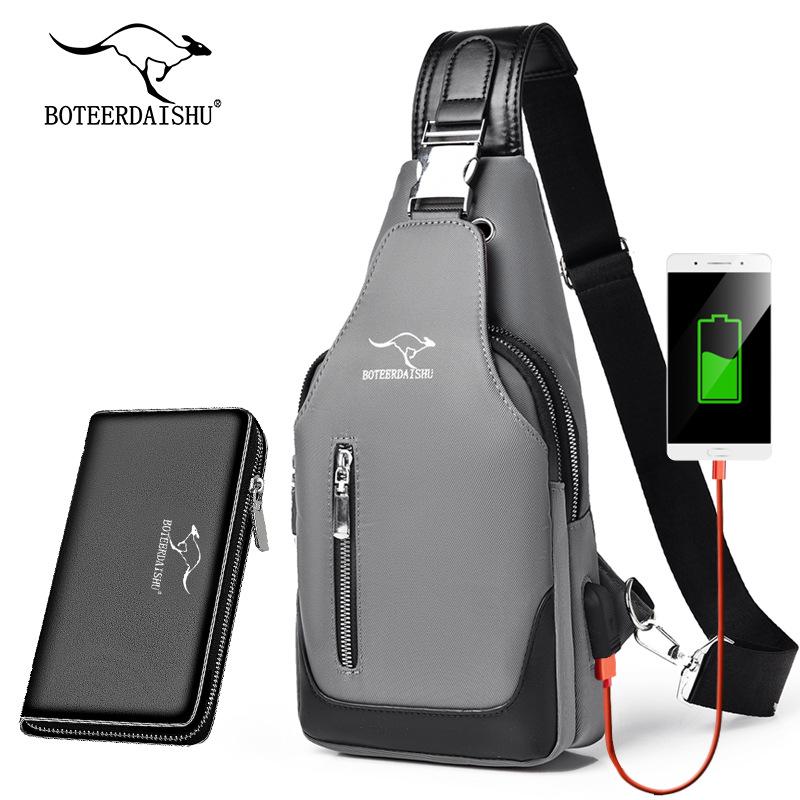 Męska wodoodporna torba crossbody z tkaniny Oxford - styl koreański, modna torba na jedno ramię
