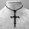 Collier Chaîne Clavicule Croix Crâne Gothique
