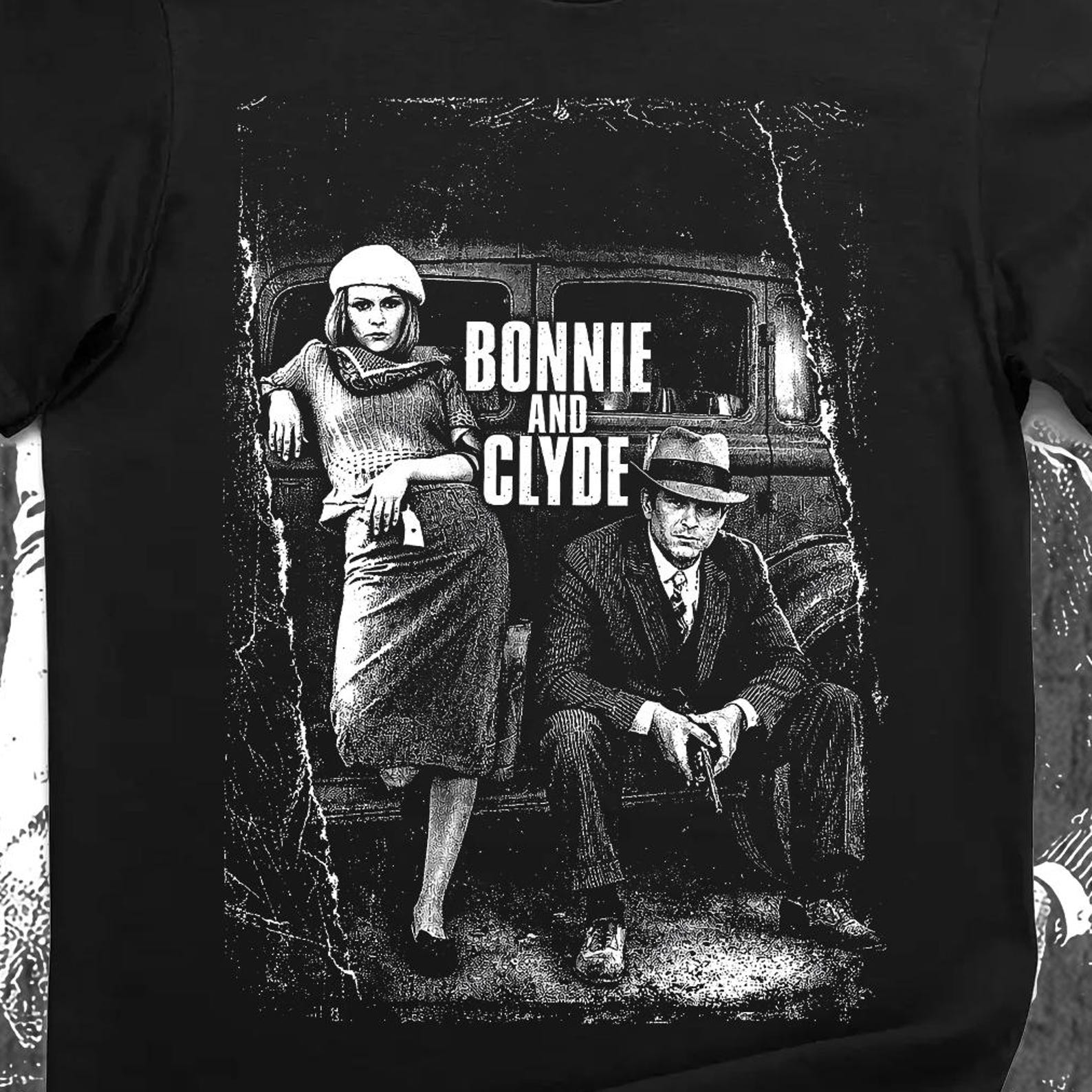 Bonnie and Clyde Vintage Outlaw T-Shirt – 1930s Crime History Graphic Tee XL
