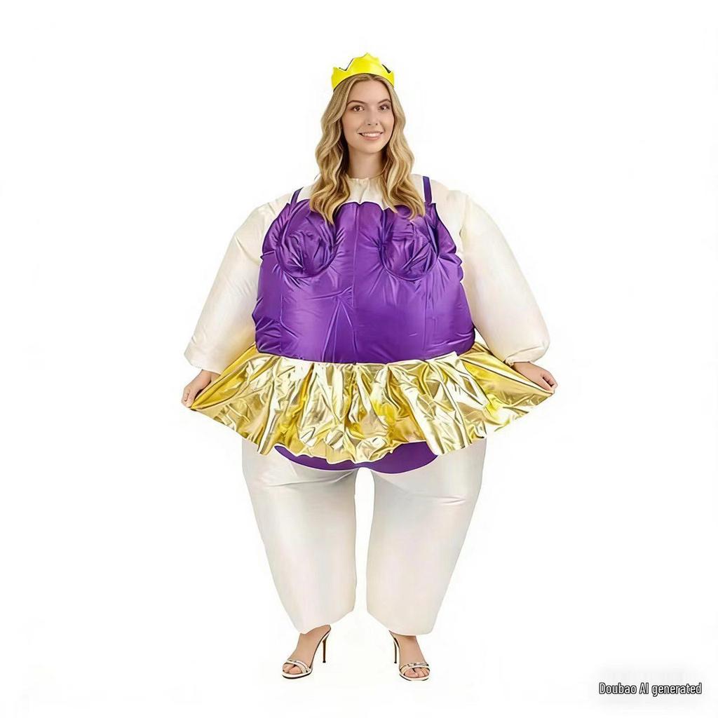 Halloween Inflatable Fat Doll Cartoon Ballet Costume - Funny Party Suit
