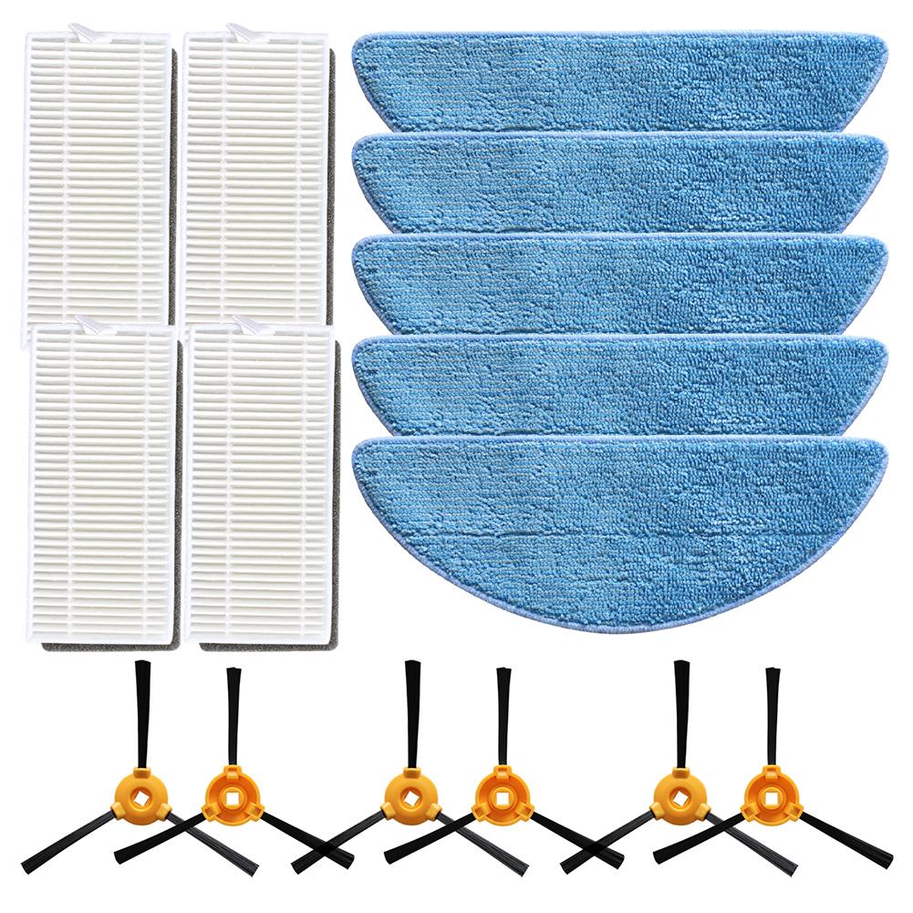 1Set Side Brush Filter Mop Cloth Kit For Conga M50 / M50 For X-Treme Side Brush HEPA Filter Mop Pads Spare Cleaner Parts