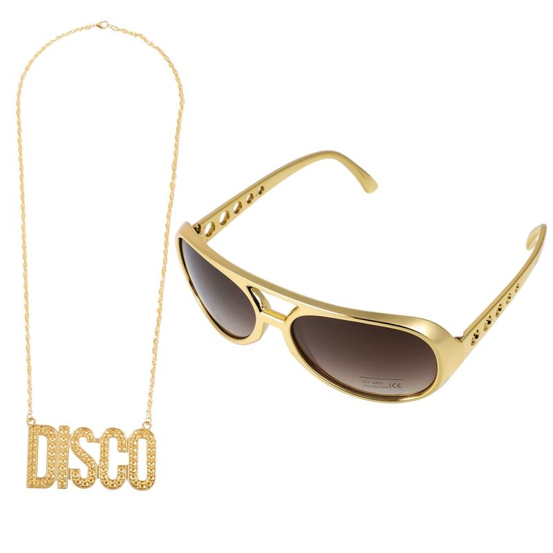 Костюм для Хэллоуина 70-х 80-х Диско Набор: Африканский парик + очки + Ожерелье DISCO + борода Синтетический парик Косплей Рок-аксессуары