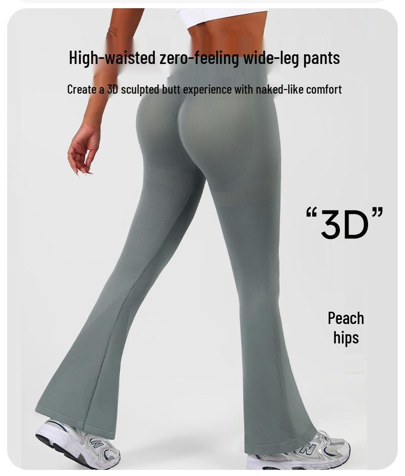Solid Color High Waist Yoga Leggings - Slim Fit, Flared, Body Shaping, Quick Dry, Casual Fitness Sports Pants