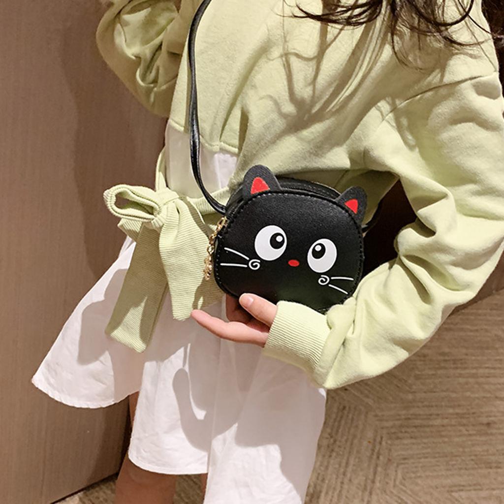 Niemowlę Baby Kids Girls Torby Torby na pas Torby na ramię Skórzane Cute Kitty Cat