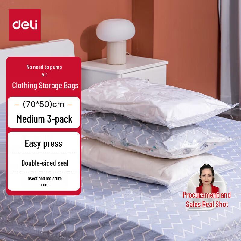 

Deli No-Pump Vacuum Compression Storage Bag 70x50cm