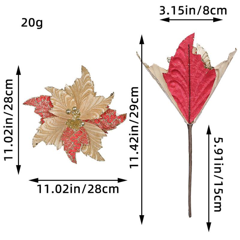 Three-Dimensional Christmas Flower Christmas Tree Decorative Pendant Three-Layer Gold Dust Decorative Flower