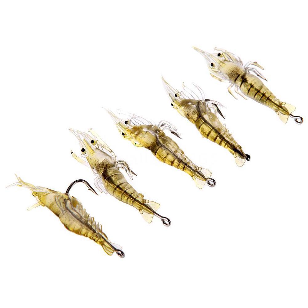 6pcs Shrimp Artificial Bait with Hooks Simulation Soft Prawn Carp Wobbler Shrimp Lure Fishing Bait Sea Fishing Accessories China Mainland