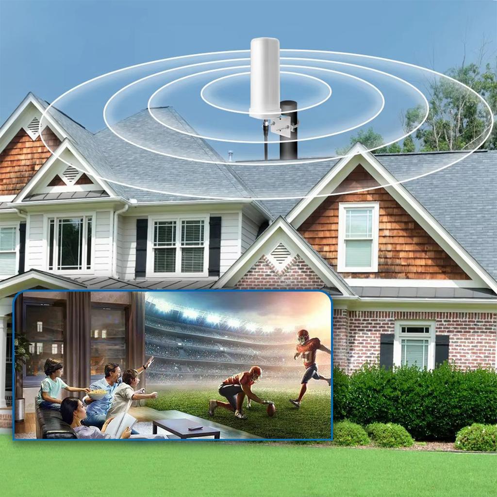 600 Miles Outdoor Digital TV Antenna ABS HD 4K Digital TV Antenna Wear Resist 1080P 39dBi Antenna for Roof Utility Pole RV