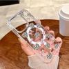 Leopard Print Heart Pink Bow Magnetic Phone Case For iPhone 17 Pro 16 15 14 13 12 11 17 Pro Max 7 8 Plus 16E 17 Air Clear Cover