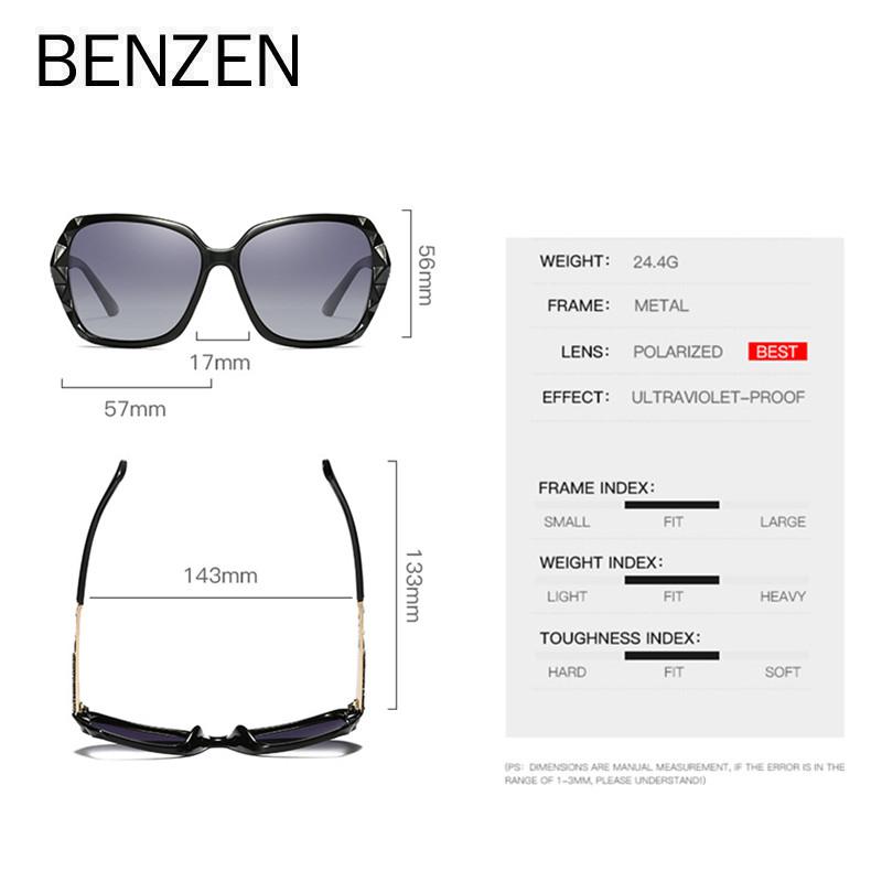BENZEN Polarized Sunglasses Women Brand Designer UV400 Luxury Sun Glasses Female Oculos B6713