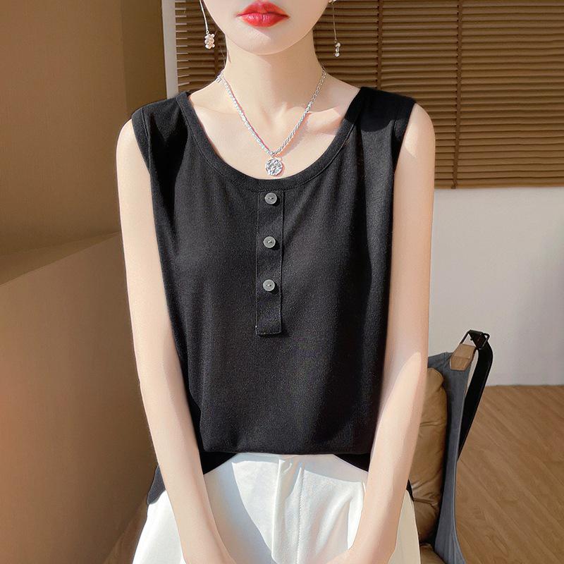 Women's Summer U-Neck Knit Sleeveless Slimming Top