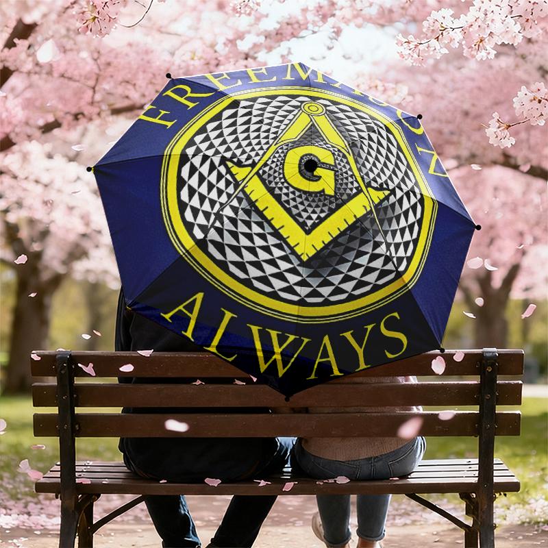 1pc Modern Freemasonry Umbrella Portable Folding Umbrella Iron Frame Hole Bone Structure Outdoor Home Umbrella
