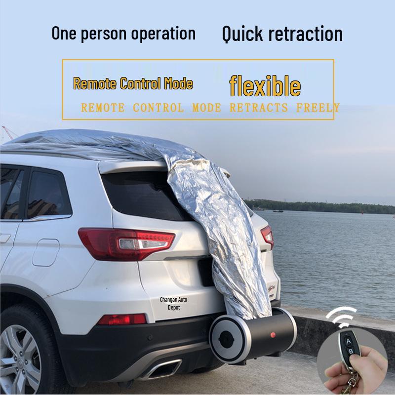 Shituolin Automatic Remote Car Cover: Rain, Snow, Sun, UV Protection, Heat Insulation, Flame Retardant for All Seasons