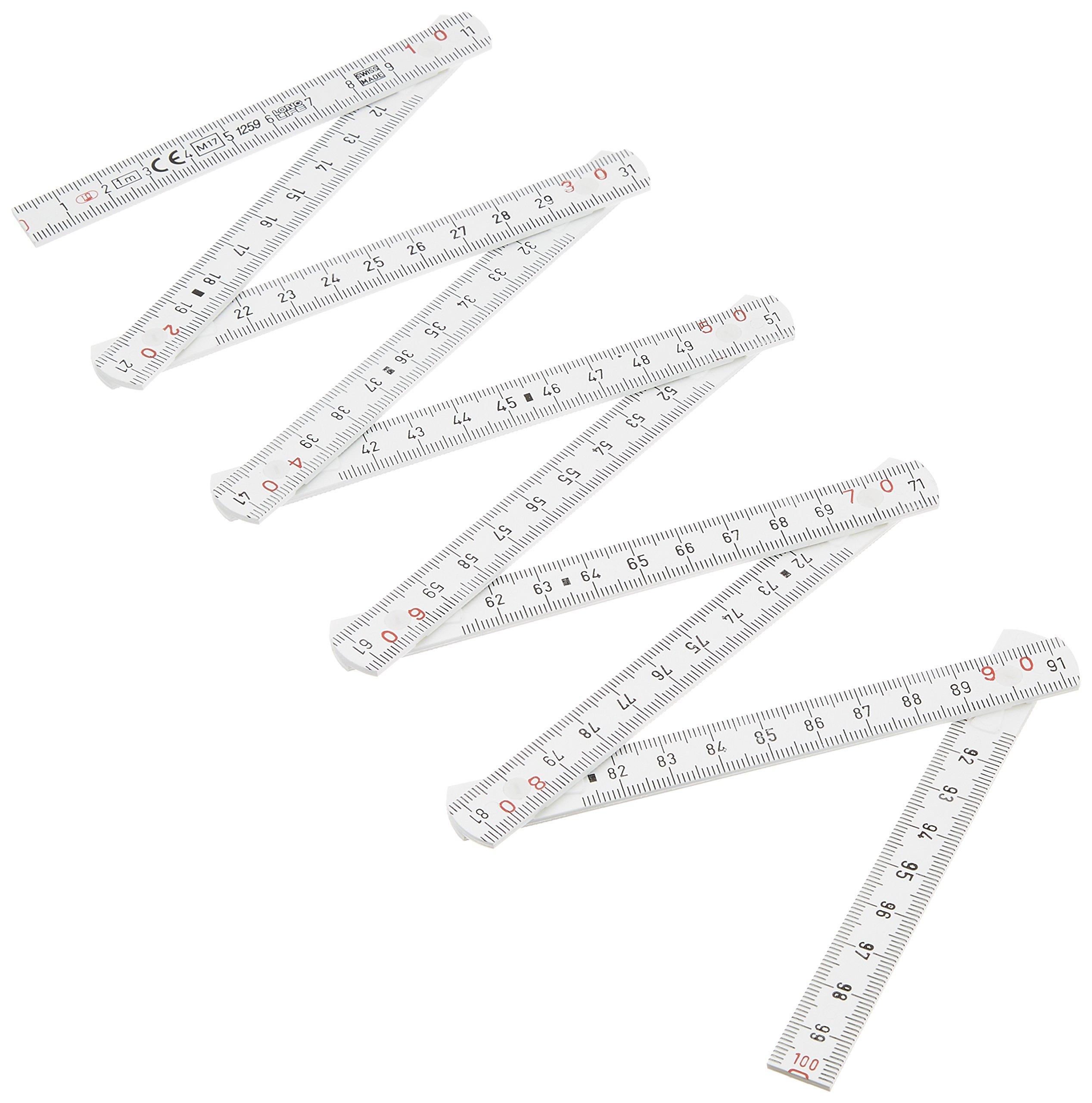 Shinwa Sokutei Fiber Folding 78606 Ruler, 10-fold, 100mm, белый