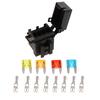 Universal 4 Way Blade Fuse Holder Box With Spade Terminals And Fuse For Truck, RV, Boat, Trailer