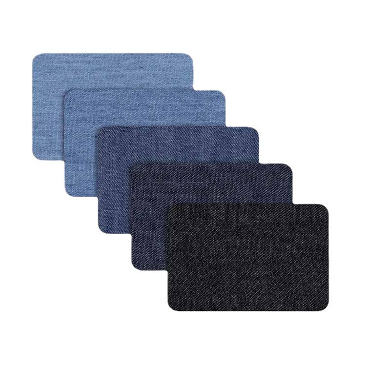 Howling Denim Knee Patches: 5 Color Mix, Embroidered Iron-On, Cuttable Fabric Patches