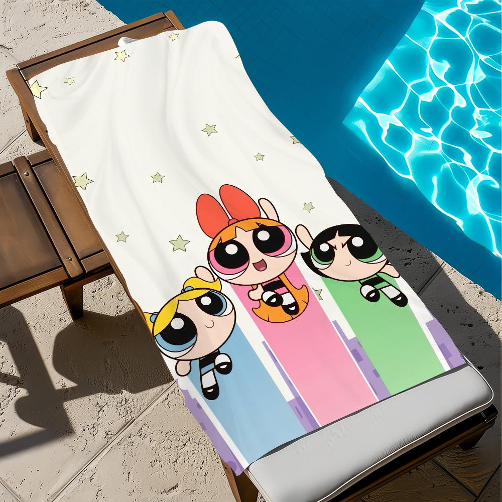 

Мультяшное полотенце для пляжа P-power-puff G-girls, быстросохнущее, мягкое, для бассейна, подарок для путешествий, спортзала, душа, кемпинга, спорта W40*H60(CM)