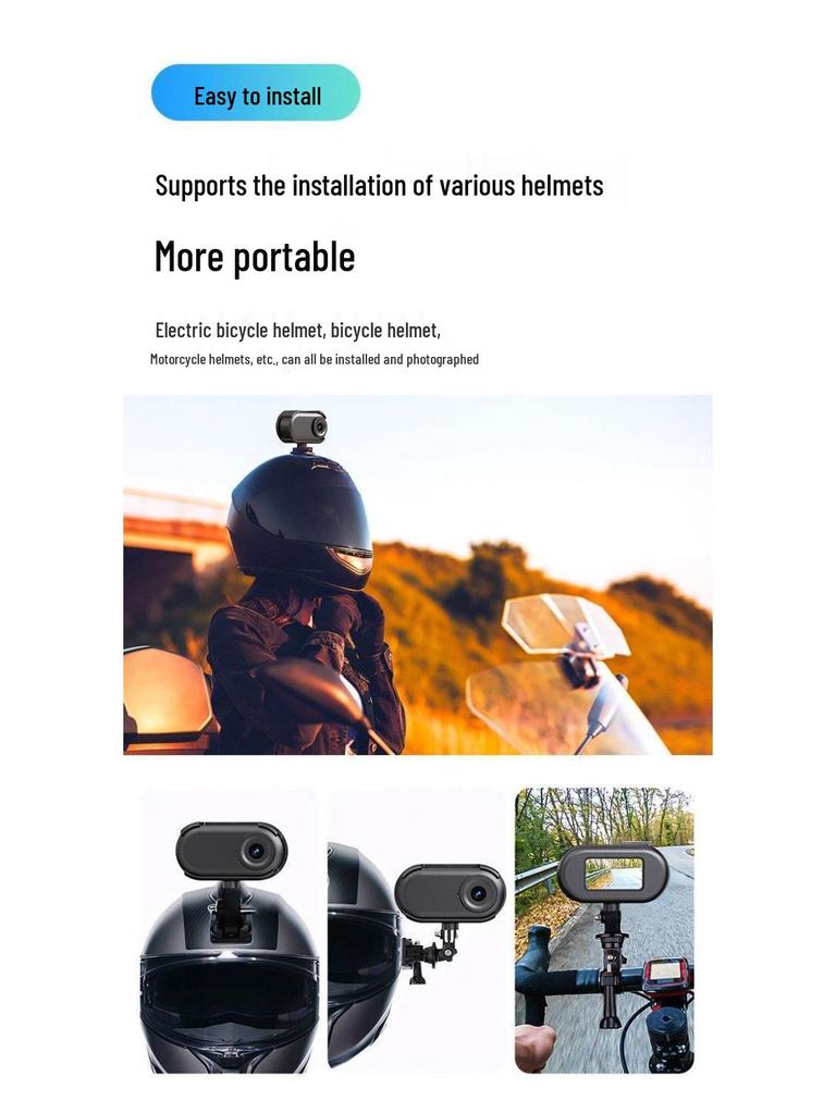 HD Action Camera for Students: Magnetic, Rechargeable, Outdoor Recorder for Motorcycles & Bicycles