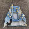 Pet Denim Jumpsuit Solid Color Cosplay Anti-fade Pet Jean Overalls Strap Dress Clothes for Teddy